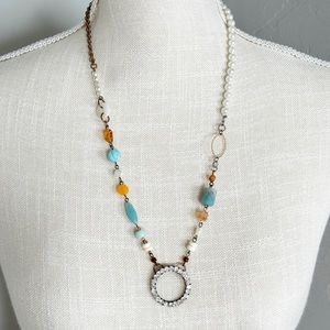 Boho Beaded Vintage Inspired Asymmetrical Necklace
